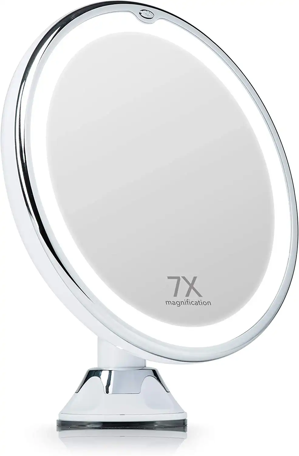 7X Magnifying Lighted Makeup Mirror LED Lights with Locking Suction Cordless Travel Vanity