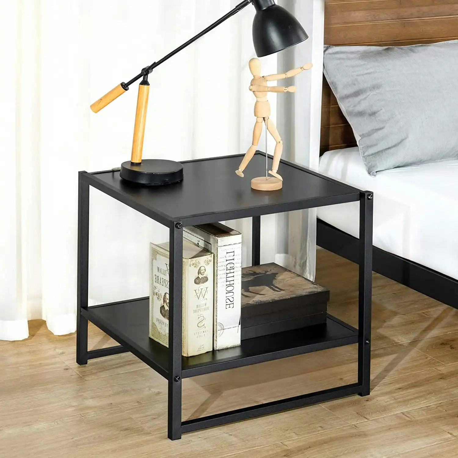 Set of Two Small Bedside Table (Black)