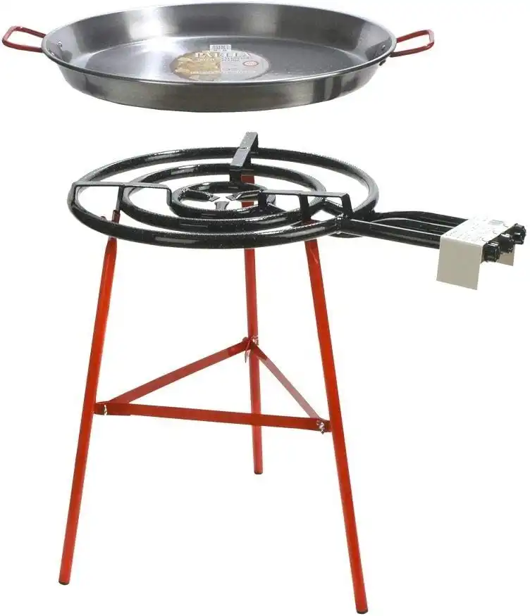 Paella set stand, Pan, gas and burner, 700 mm , black