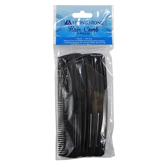 Livingstone Men's Comb Polypropylene 125mm Black 5 Pack