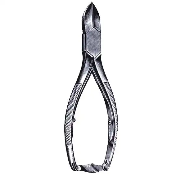 Livingstone Bone Cutter or Nail Clipper, 160mm Long, Straight Jaw, Serrated Handle with Lock, Two Arms, Stainless Steel, Each