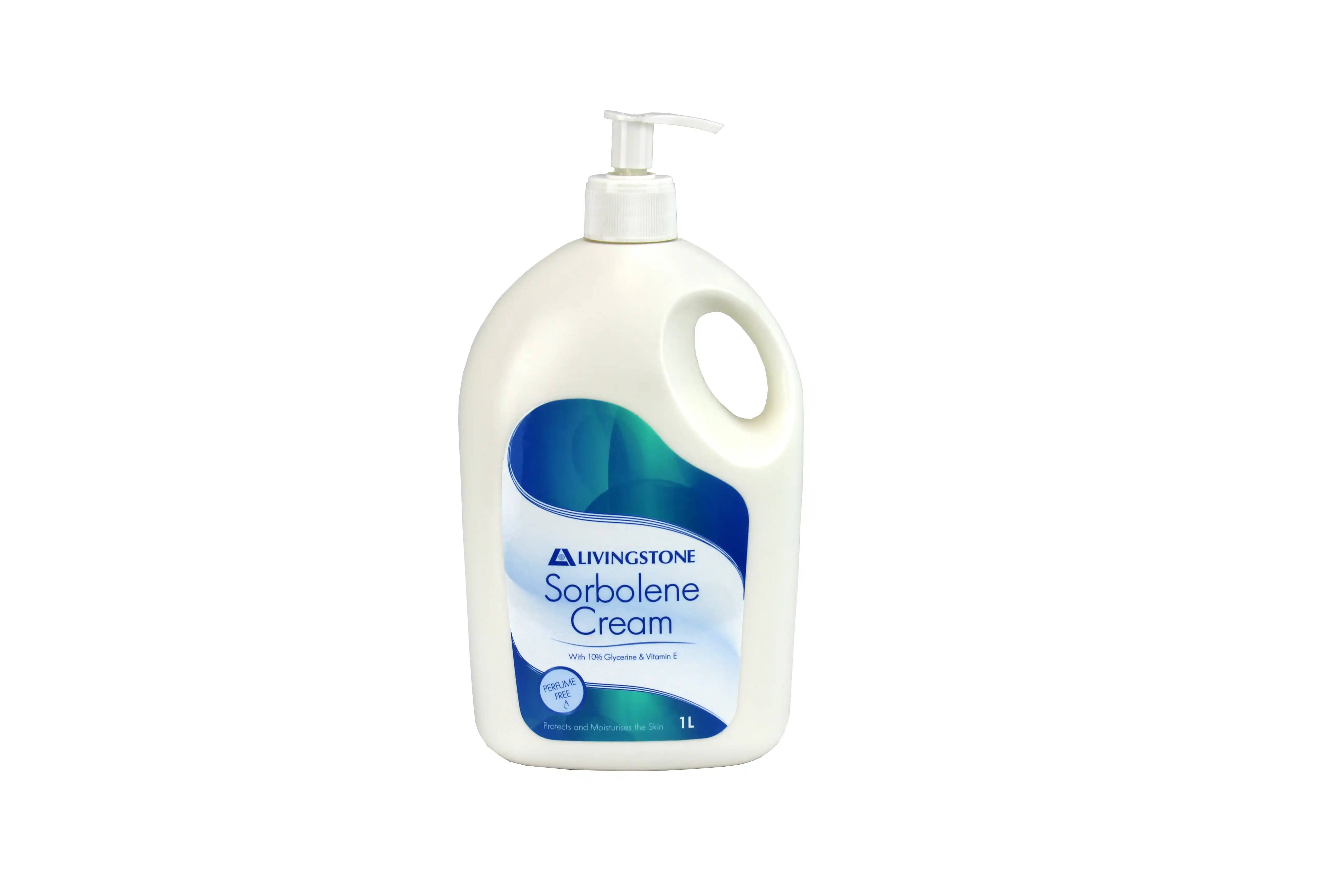 Livingstone Sorbolene Cream with Vitamin E and 10% Glycerine - Mild pH 5.5 - 6.0 1L Pump Bottle