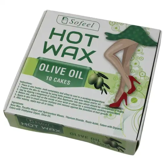 Sofeel Hot Wax Olive Oil Scent 10 Cakes of 50g 500g Box