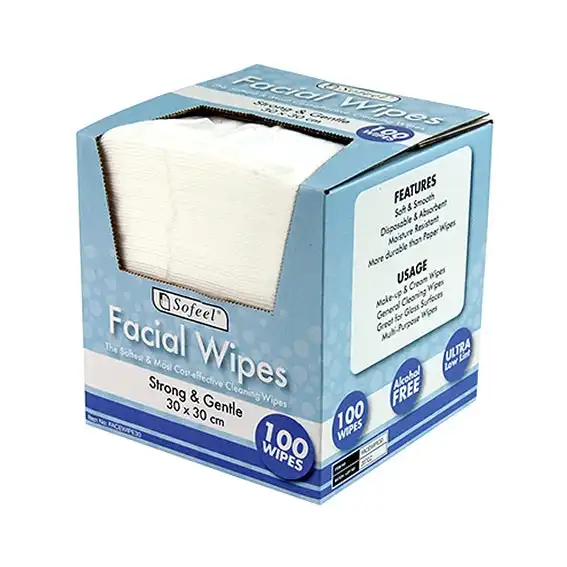 Sofeel Lint Free Facial Wipes 30 x 30cm 100 Box