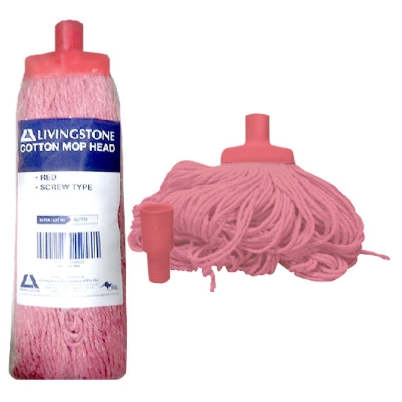 Livingstone Cotton Mop Head 550g 22mm Screw Type Red