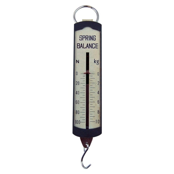 Spring Balance, Flat, Style, 10kg/100N, Graduated, Each