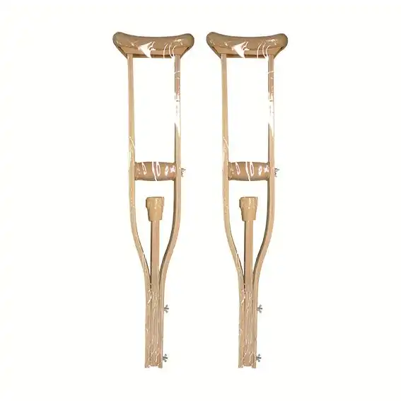 Livingstone Underarm Crutches, Eco Friendly Biodegradable Wood, Adjustable, Small, 89-107cm, 2/Pack x3