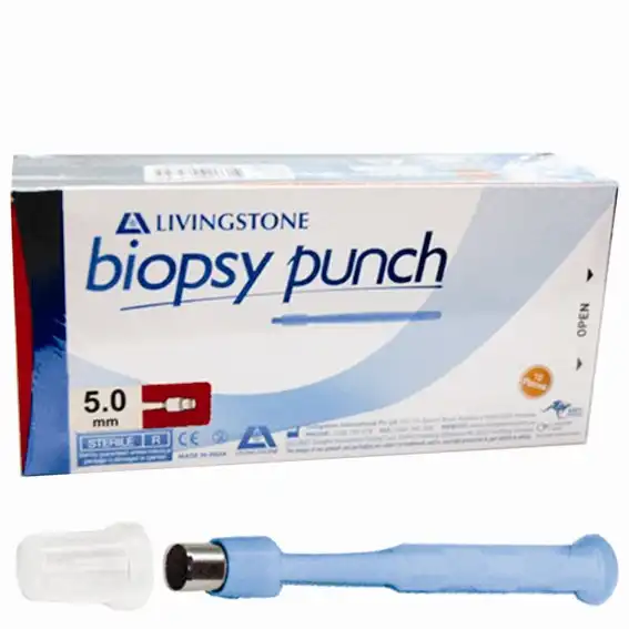 Livingstone Biopsy Punch with Stainless Steel Cutting Edge Sterile 5mm 10 Box