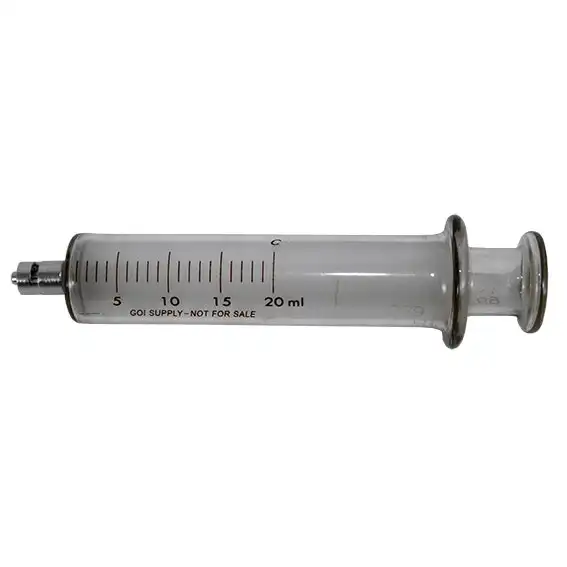 Livingstone Glass Syringe 20ml Luer Lock Metal Tip Concentric