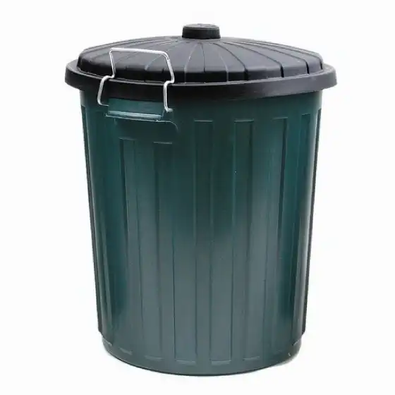 Livingstone Plastic Garbage Bin with Lid 55L Green