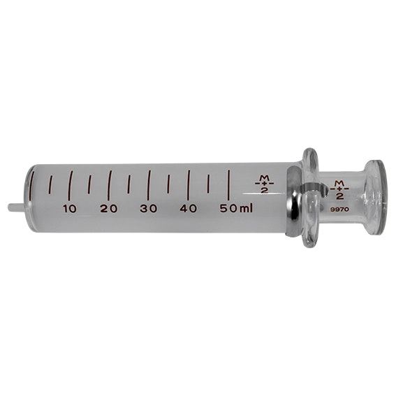 Livingstone Glass Syringe 50ml Luer Slip Glass Tip Eccentric Off Centre