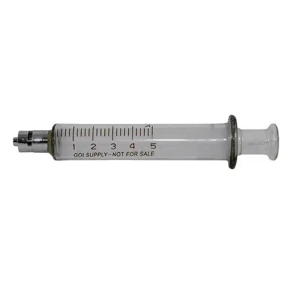 Livingstone Glass Syringe 5ml Luer Lock Metal Tip Concentric Nozzle