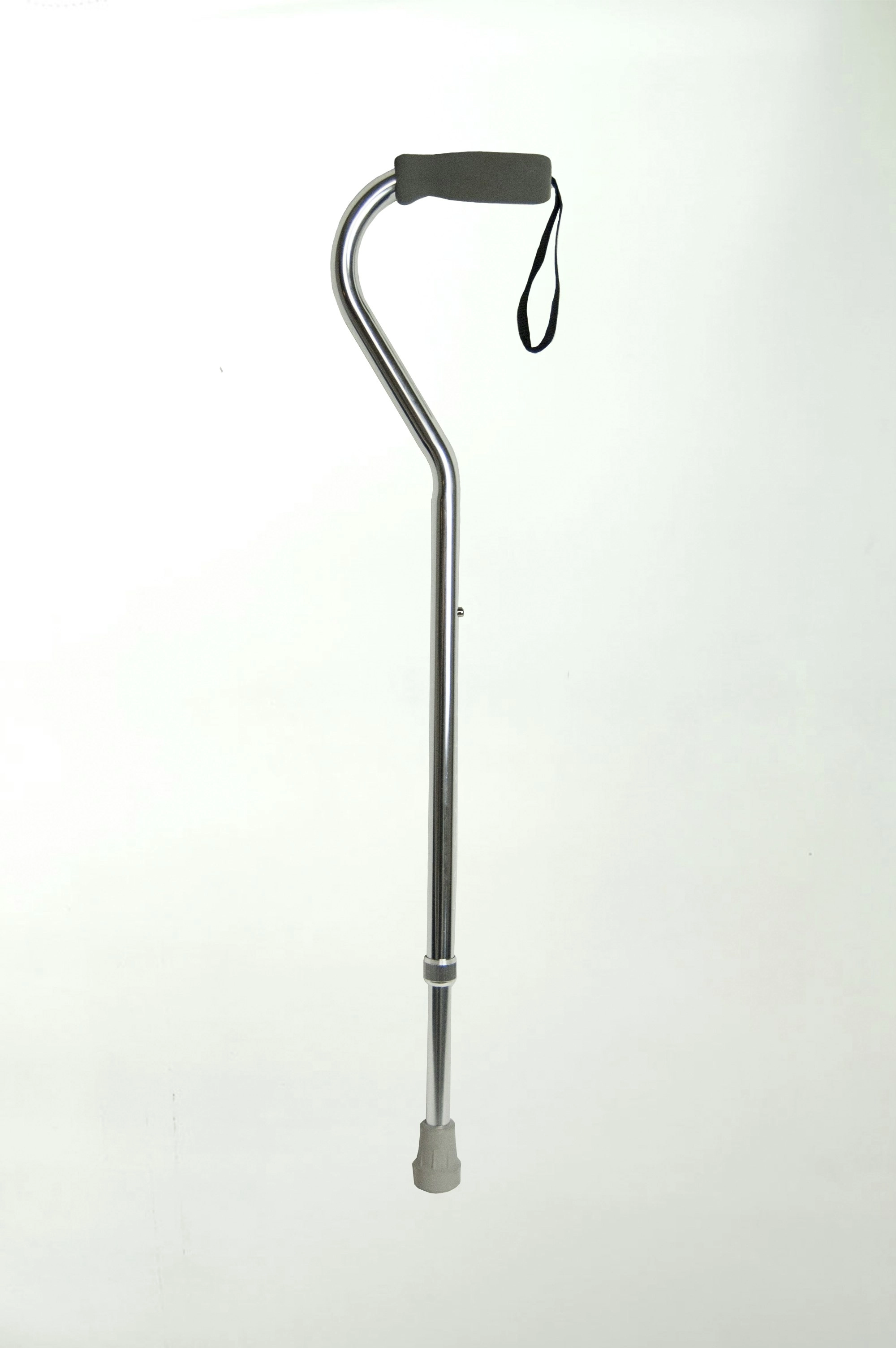 Livingstone Walking Stick, Swan Neck, Aluminium, Silver, Adjustable 78-100 cm, Withstand up to 100 kg, Each x3