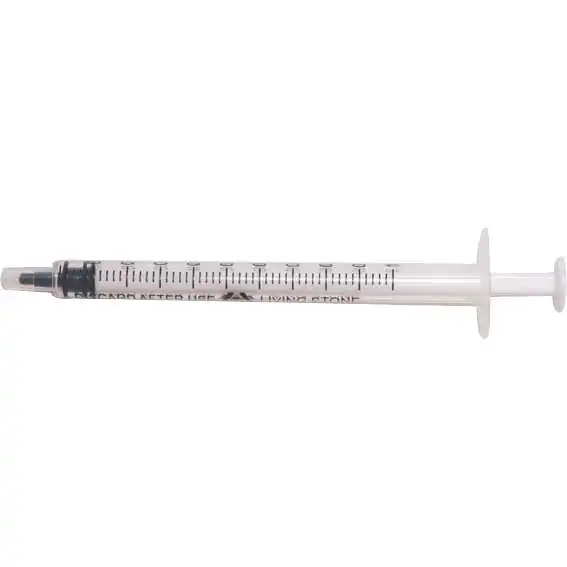 Livingstone Syringe, 1ml, Luer Slip Tip, Tuberculin, White Plunger, Latex Free, Hypoallergenic, Sterile, 100/Box x36