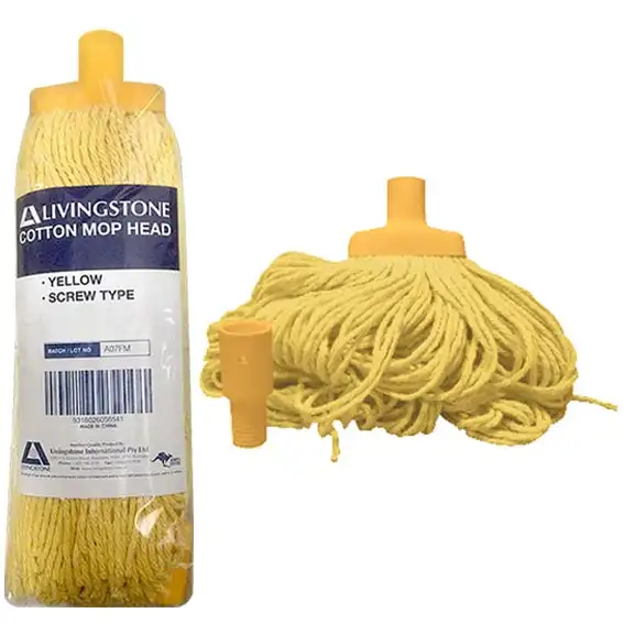 Livingstone Cotton Mop Head 550g 22mm Screw Type Yellow