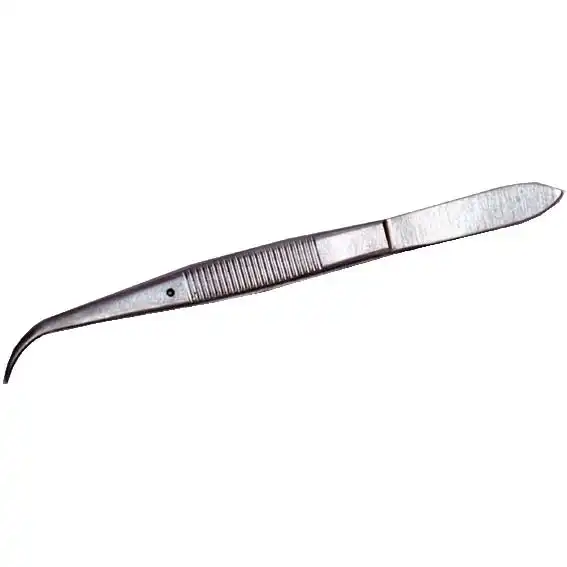 Livingstone Iris Dissecting Forceps, Pointed End with Pin, 125mm, Curved, 14 grams, Each