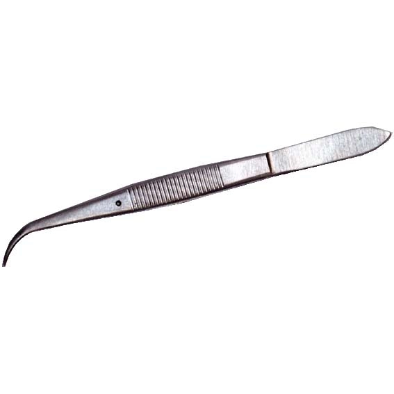 Livingstone Iris Dissecting Forceps, Pointed End with Pin, 125mm, Curved, 14 grams, Each