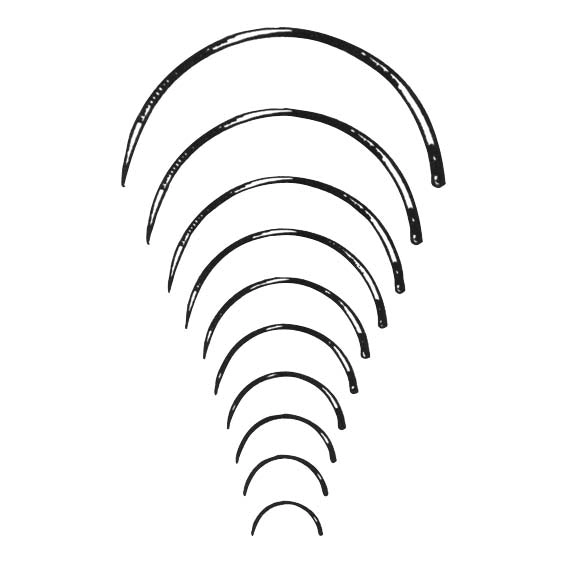 Livingstone Suture Needles, Triangular Cutting 1/2 Circle, Thickness: 0.6mm, Length: 14mm, 12 Needles/Pack