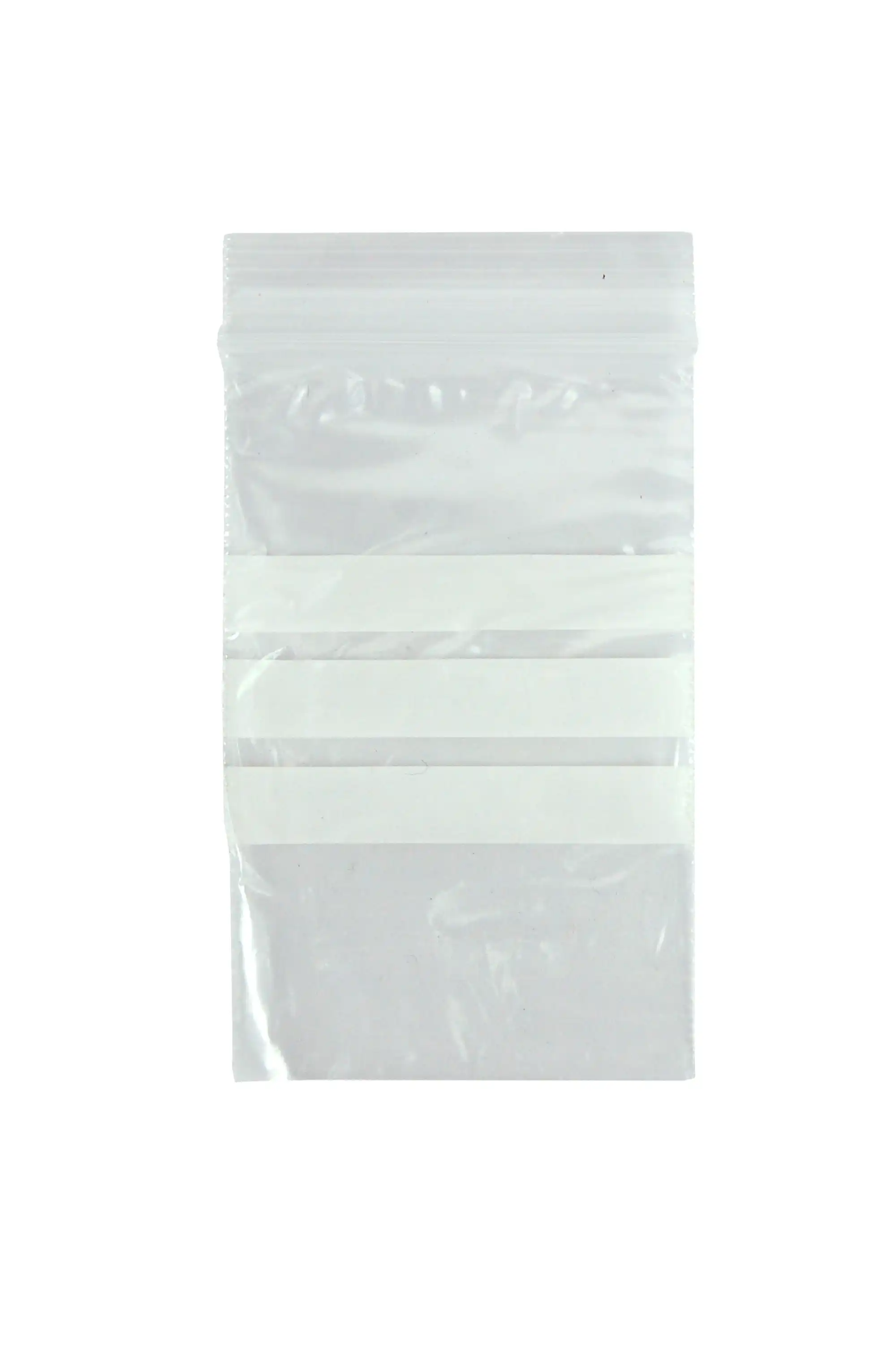 Livingstone Resealable Plastic Zip Lock Bag with 3 White Panels Clear 40 Microns 50 x 75mm 1000 Box