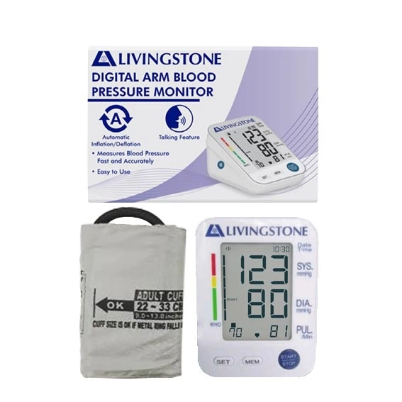 Livingstone Premium Digital Blood Pressure Monitor Fully Automatic with Talking Feature