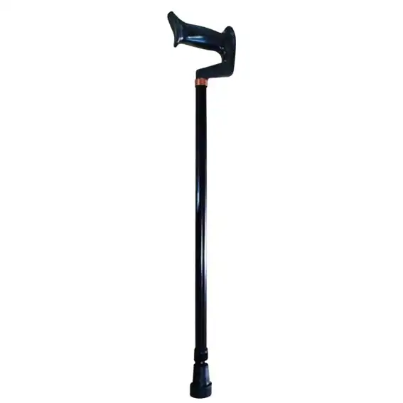 Livingstone Adjustable Offset T Handle Walking Stick, with Recyclable Plastic Handle, Black, Each x3
