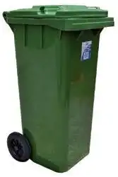 Livingstone Garbage Bin with Lid and Wheels 120L Green