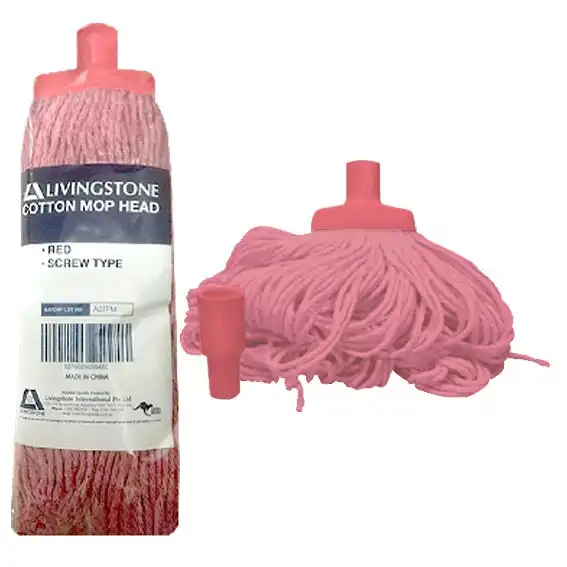 Livingstone Cotton Mop Head 350g 22mm Screw Type Red