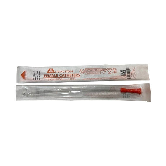 Livingstone Female Catheter 16FG Orange 5.33mm Diameter 23cm Length Sterile 100 Bag