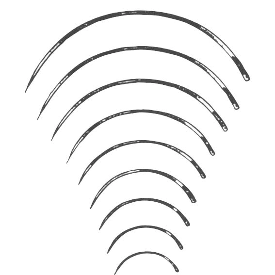 Livingstone Suture Needles, Round Body 3/8 Circle, Thickness: 1.0mm, Length: 48mm, 12 Needles/Pack