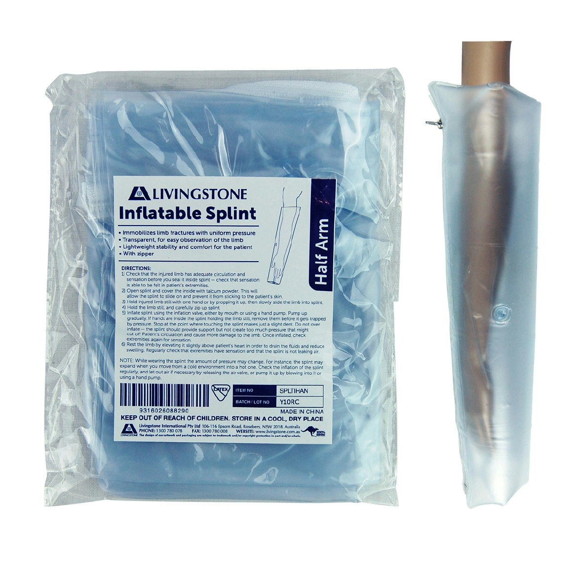 Livingstone Inflatable Splint Half Arm