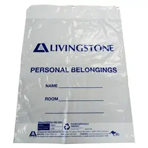 Livingstone Patient Personal Belongings Clothing Bag Plastic White 45 x 60cm 300 Carton