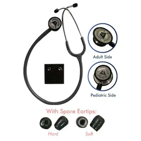 Livingstone Cardiology Legend 3 Combo-Head Adult and Paediatric Dual Head Chest Piece Stethoscope Highest Acoustic Sensitivity Grey