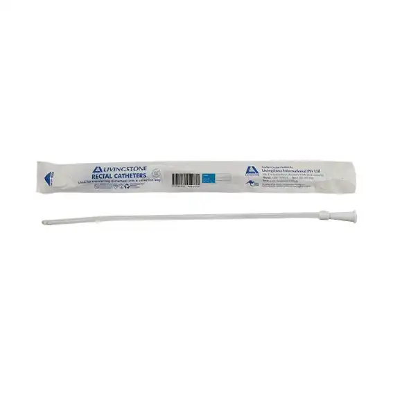 Livingstone Penine Rectal Catheter Tube 26FG White Colour 8.66mm Diameter 40cm Sterile