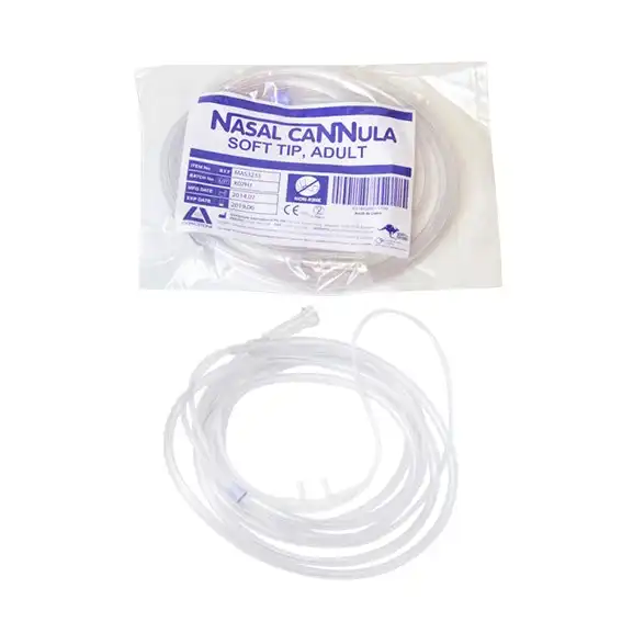 Livingstone Twin Nasal Oxygen Cannula Soft Tip Adult 2 m Oxygen Tube or Tubing White