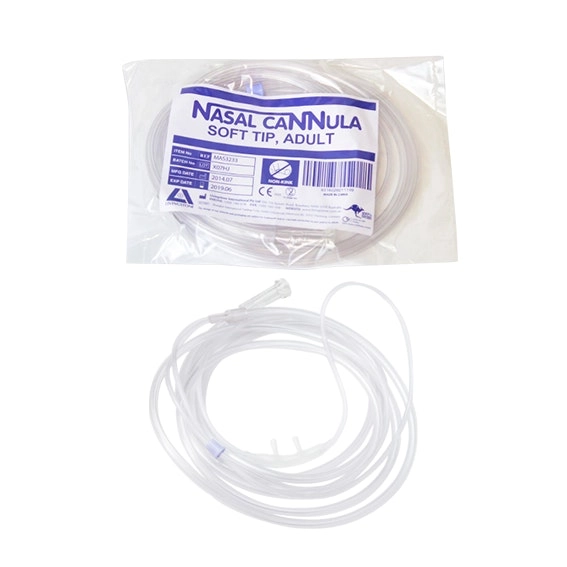 Livingstone Twin Nasal Oxygen Cannula Soft Tip Adult 2 m Oxygen Tube or Tubing White