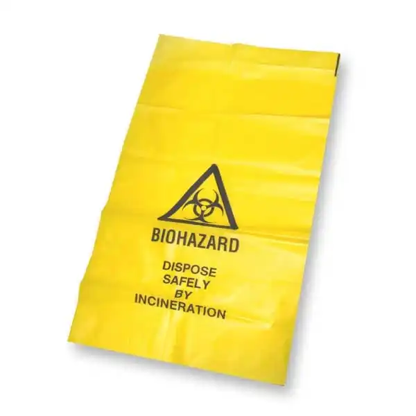 Livingstone Biohazard Waste Bag, 100 x 78cm, 82 Litres, 40 Microns, Recyclable LDPE, Yellow, 250/Ctn x3