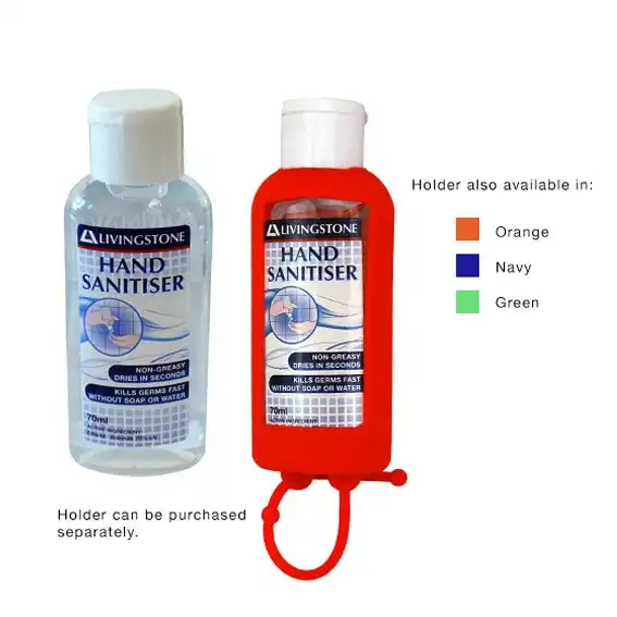 Livingstone Antibacterial Hand and All-Purpose Sanitising Gel, 75pct Ethanol Ethyl Alcohol, No Colouring, 70ml Squeezable Bottle, Each