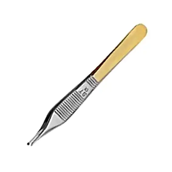 Livingstone Potts Smith Forceps with Tungsten Carbide Insert Gold Handle 12.5cm 1 x 2 Teeth