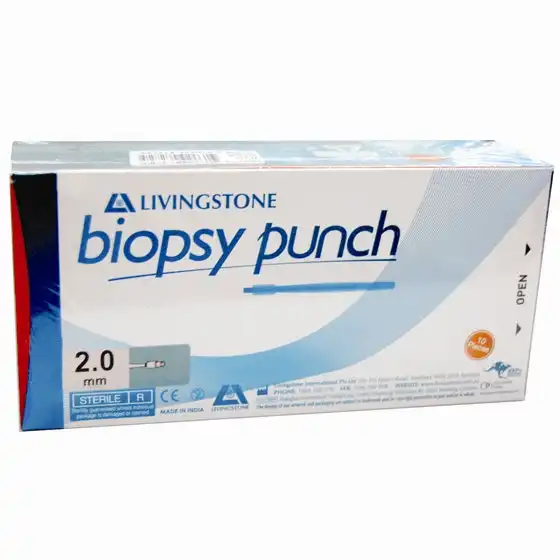 Livingstone Biopsy Punch with Stainless Steel Cutting Edge Sterile 2mm 10 Box