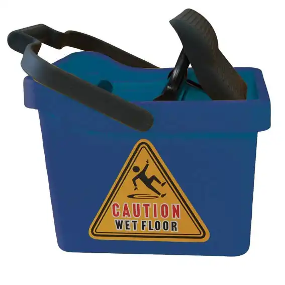Livingstone Rectangular Mop Bucket with Wringer Blue 16L