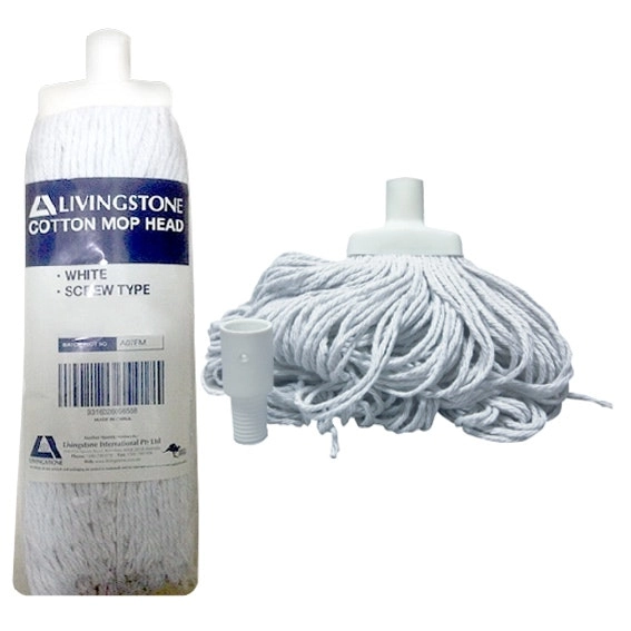 Livingstone Cotton Mop Head 650g 22mm Screw Type White