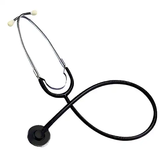 Livingstone Nurse Stethoscope Single Head Black Tube with Silver Flat Chest Piece