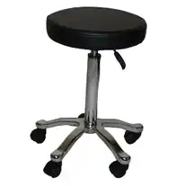 Livingstone Cutting Stool, Round with Chrome Base Black