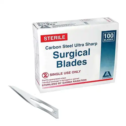 Livingstone Surgical Scalpel Blade Size 11 Carbon Steel Sterile 100 Box