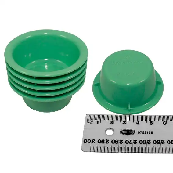 Livingstone Bowl Basin Cup 30ml 60mm Diameter x 26mm Height Autoclavable Plastic Green 5 Pack