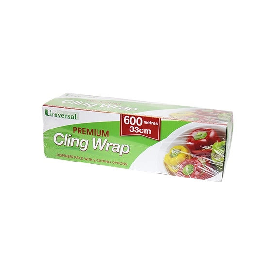 Universal Plastic Cling Wrap In Dispenser Pack 33cm x 600m 10 Microns 6 Carton