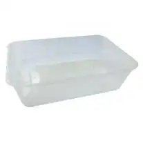 Universal Take-Away Rectangular Container, Base, 650ml, Clear, Recyclable Plastic, 50/Pack, 500/Carton x8