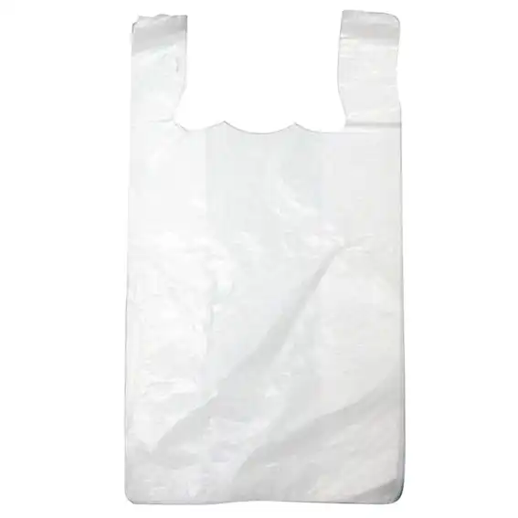 Livingstone Singlet Shopping Bag, 540 x 300 x 160mm, 14 Microns, Large, High Density Recyclable Polyethylene, White, 2000/Carton