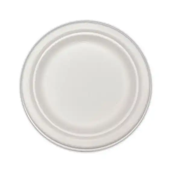 Livingstone Recyclable Plastic Plate 9 Inches or 230mm, White, 50/Pack, 500/Carton x5