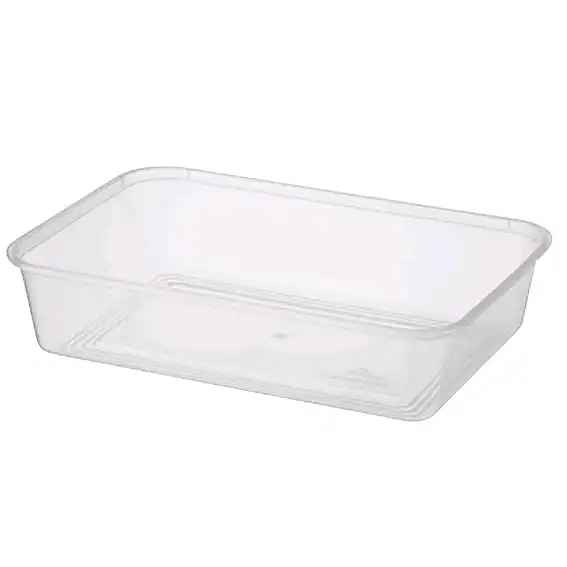 Universal Take-Away Rectangular Container Base 500ml Clear Plastic 50 Pack